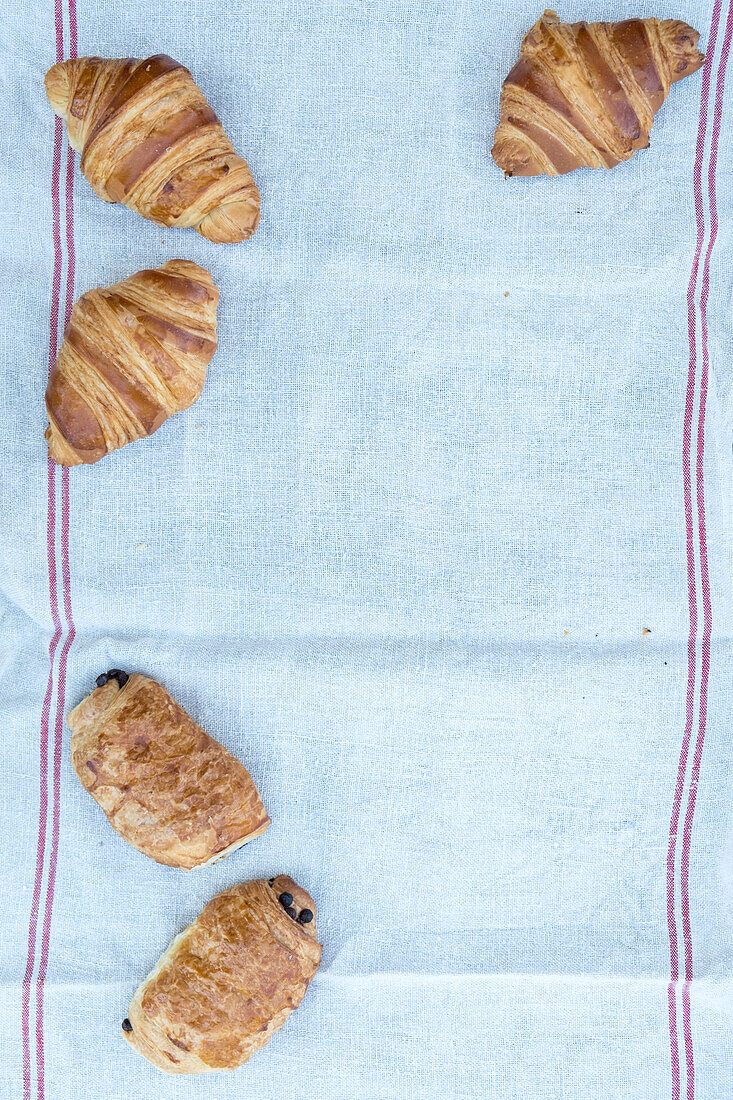 Fresh croissants and pain au chocolat