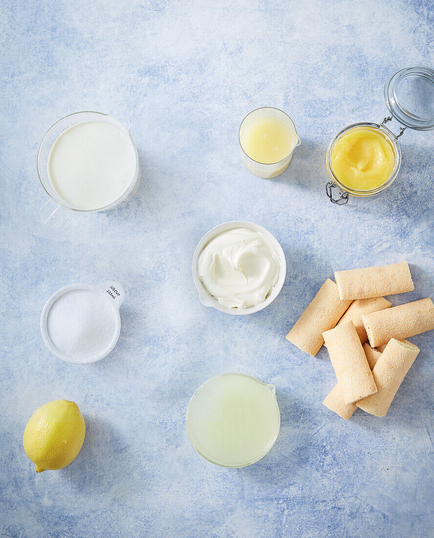 Ingredients for lemon tiramisu