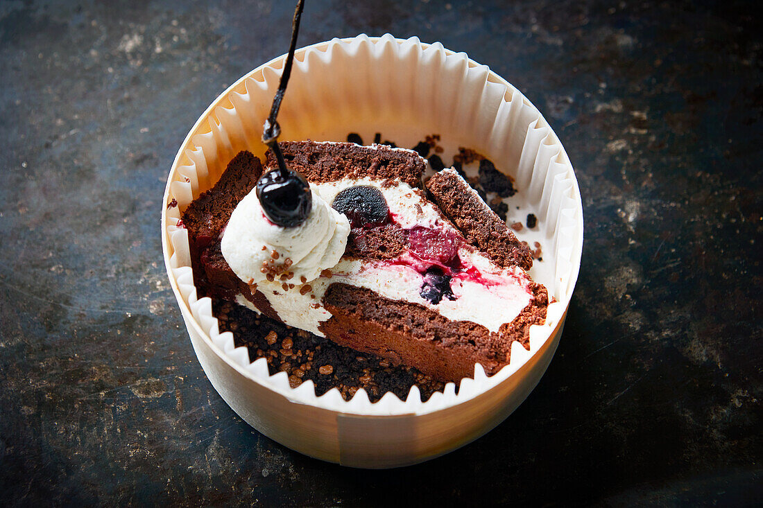 Black Forest cherry roulade with cream