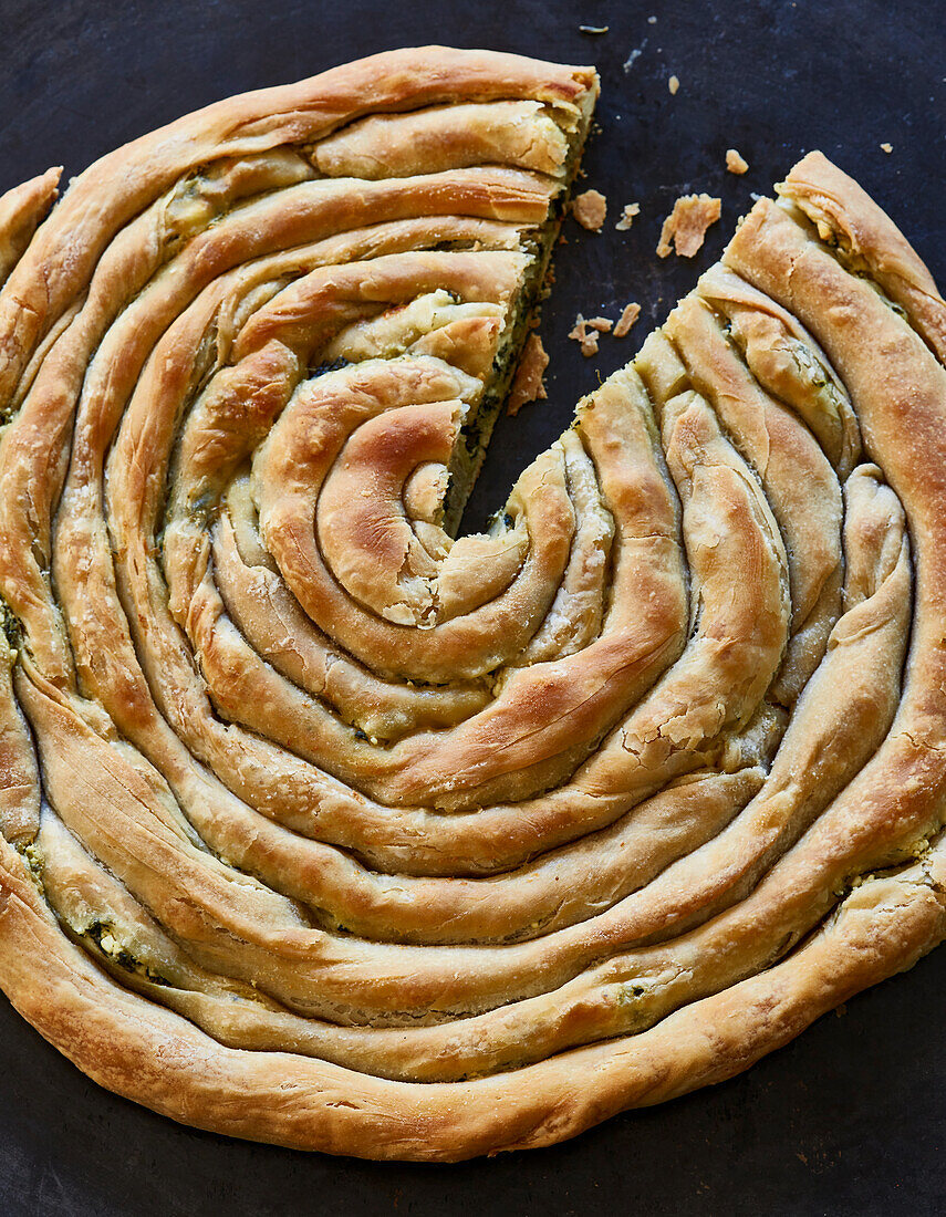 Börek with spinach filling