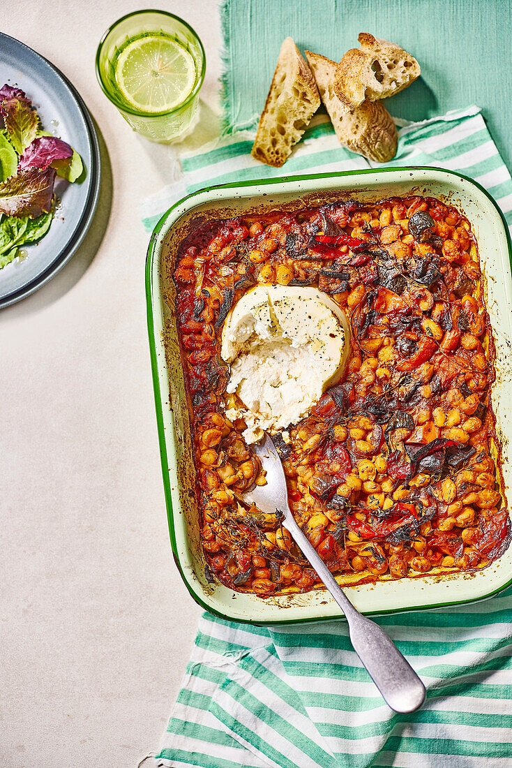 Bean and ricotta casserole from the oven