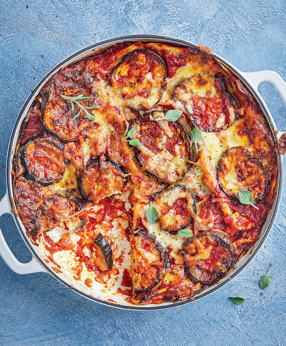 Aubergine lasagne with parmesan