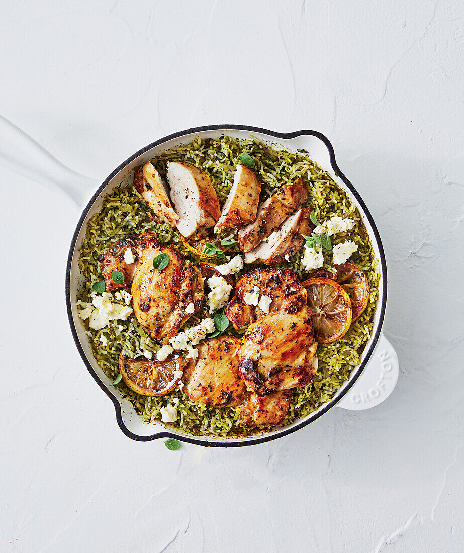 Greek lemon chicken with rice