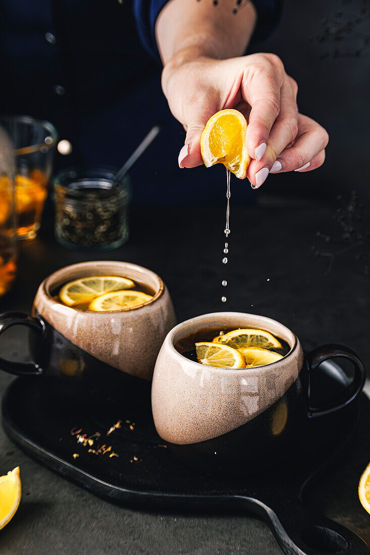 Black tea with lemon