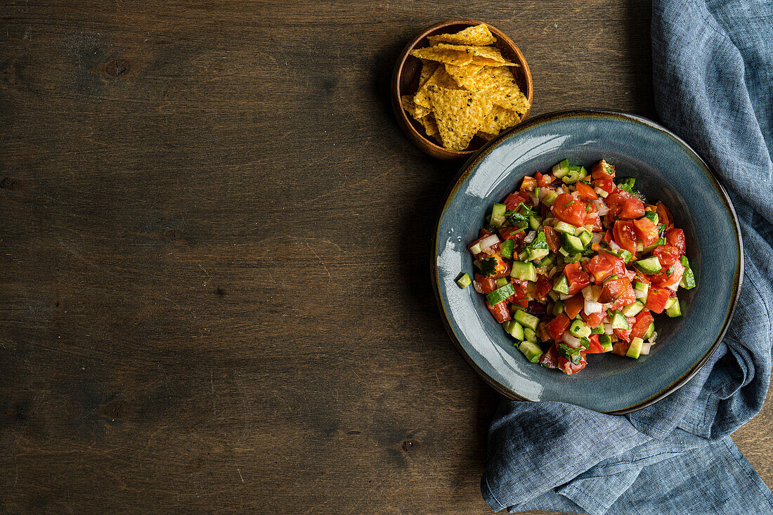 Pico de gallo with tortilla chips