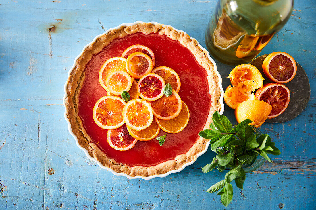 Blood orange tart