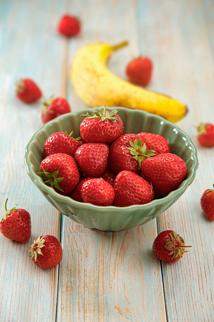 Erdbeeren und Banane