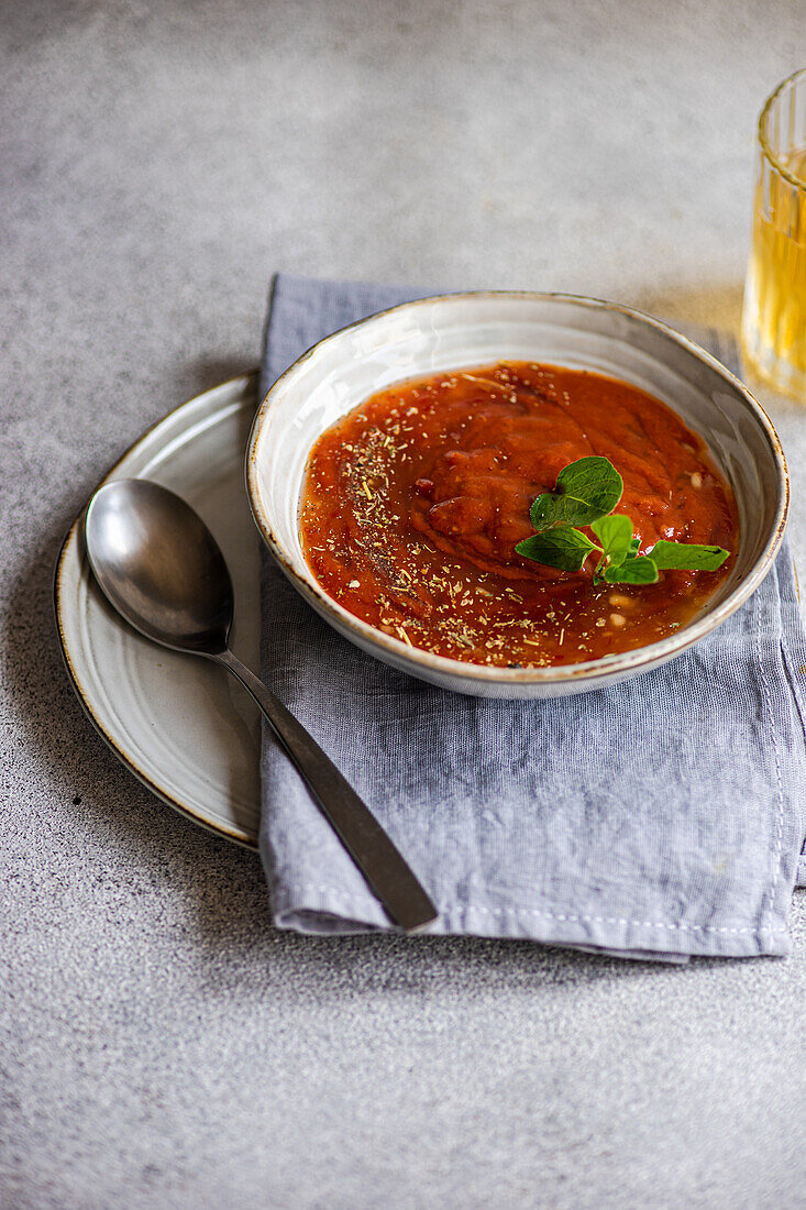 Tomato gazpacho with herbs