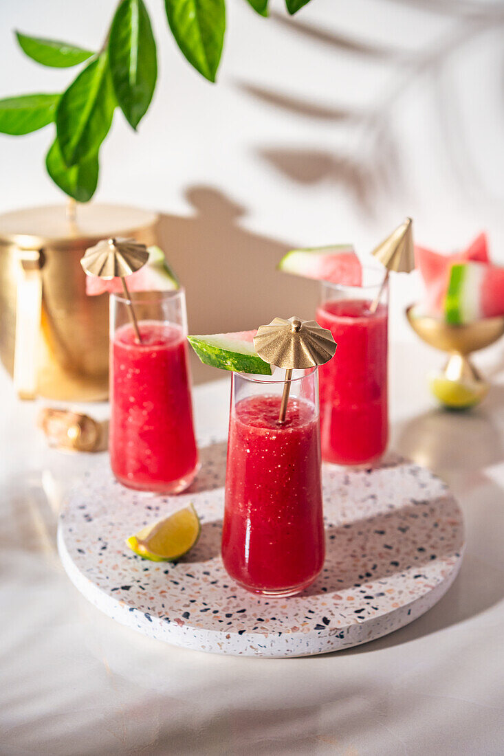 Sparkling watermelon and lime lemonade