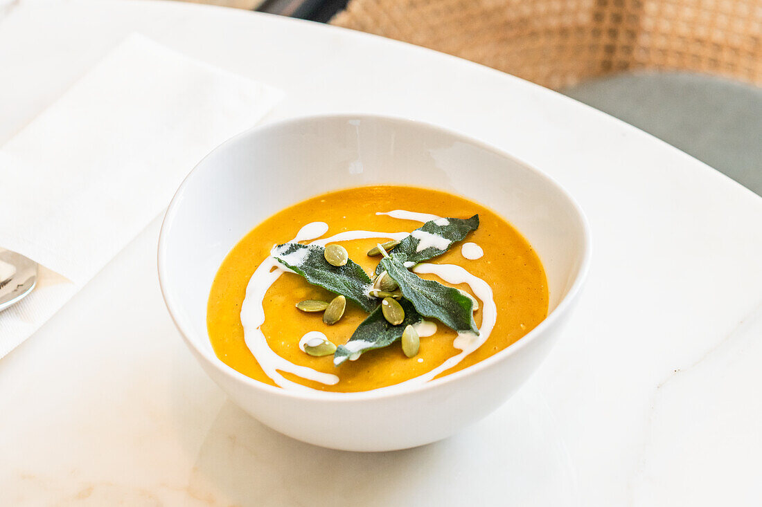 Pumpkin soup with sage