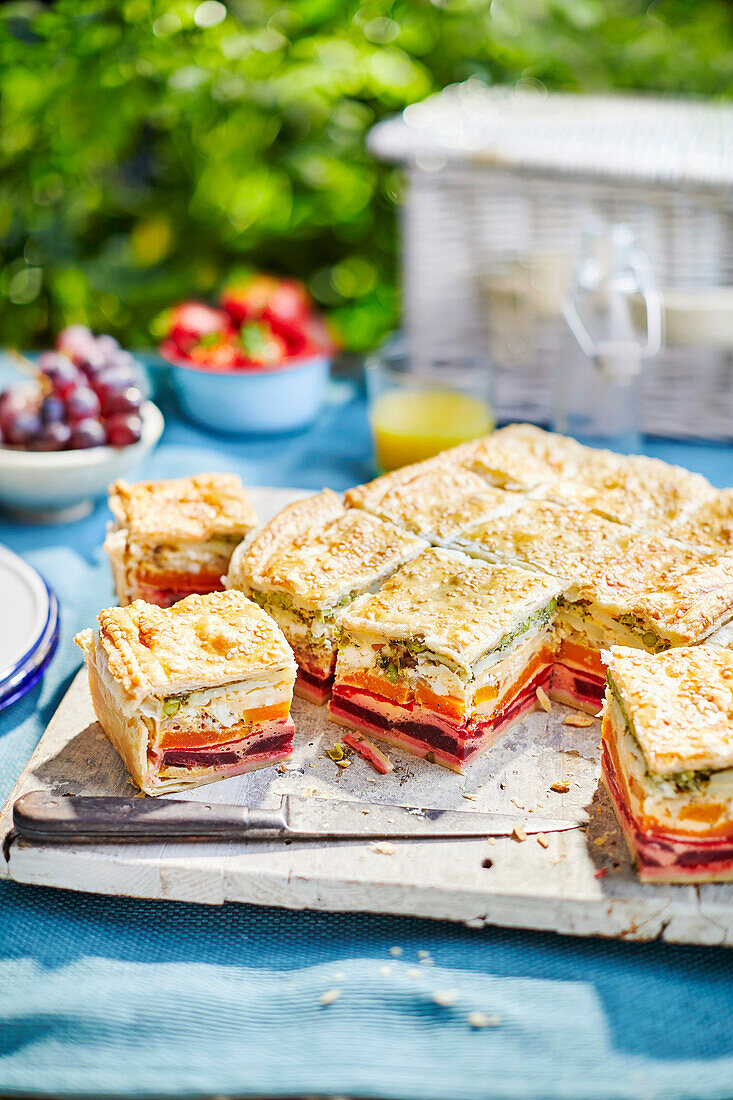 Regenbogen-Picknick-Pie