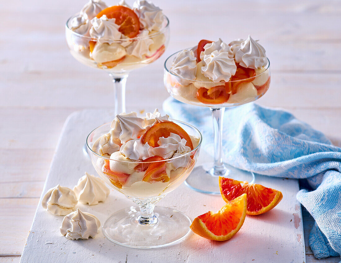 Orange and meringue parfait