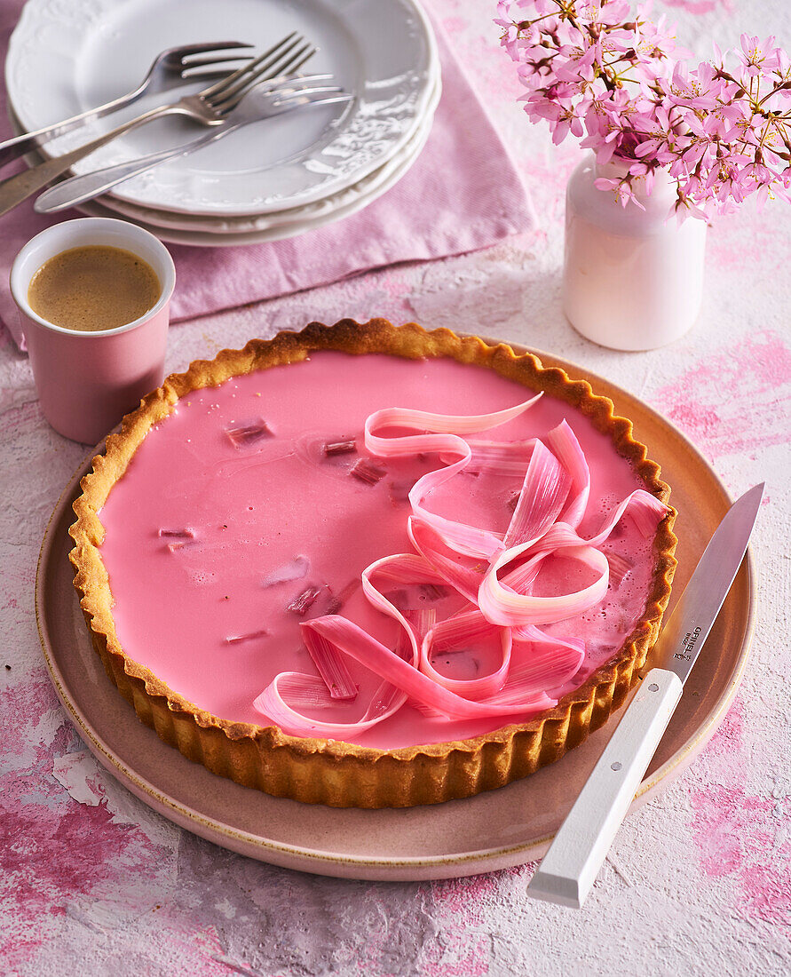 Rhabarber-Panna Cotta-Tarte