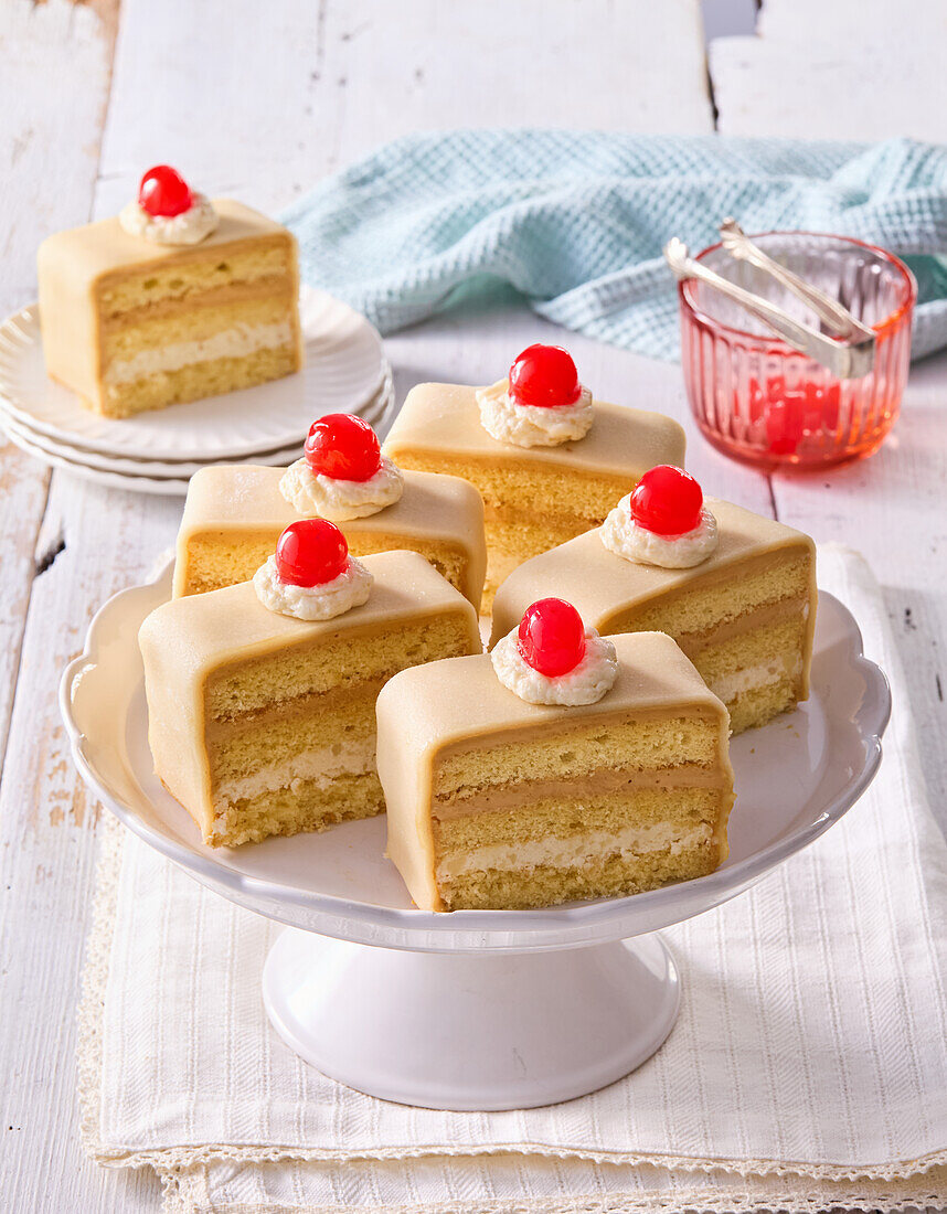 Marzipan cream slices