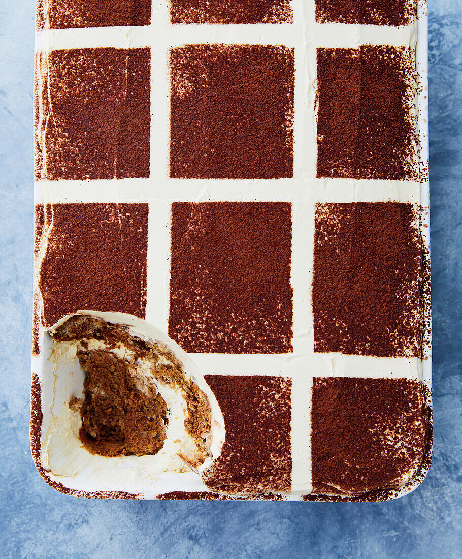 Tiramisu with cocoa powder