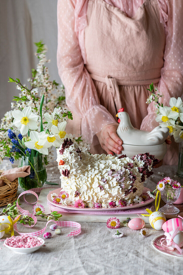 Chicken buttercream cake