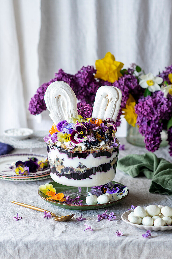 Easter blueberry trifle