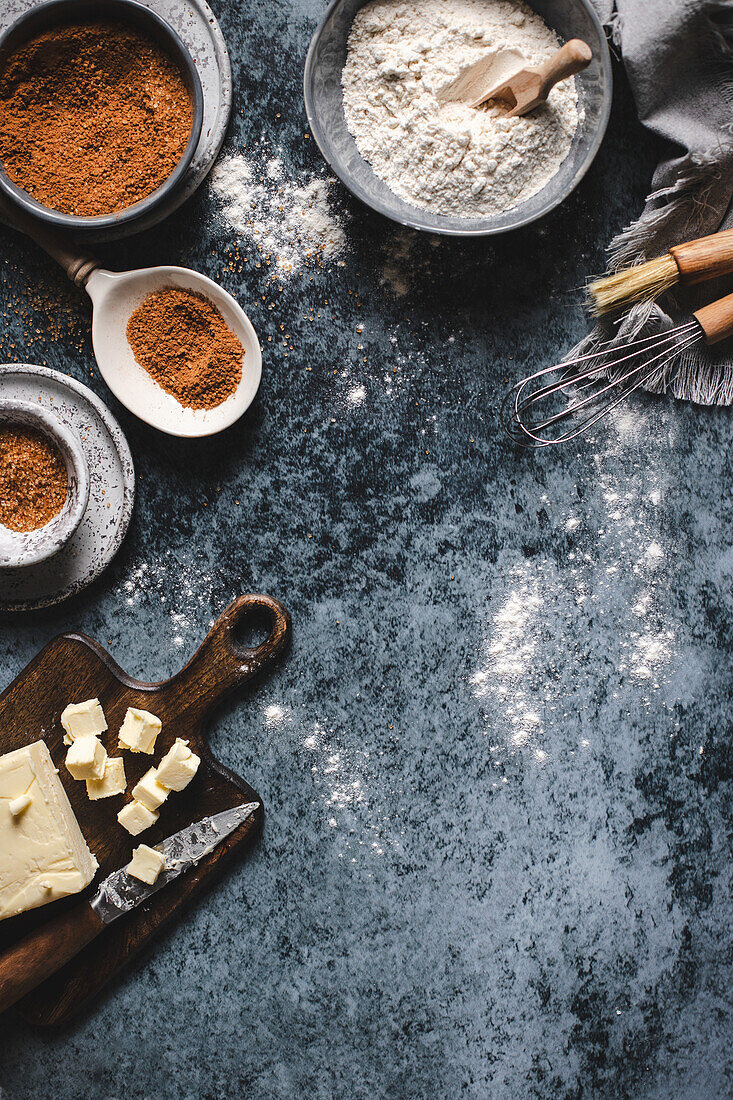 Ingredients for cinnamon buns