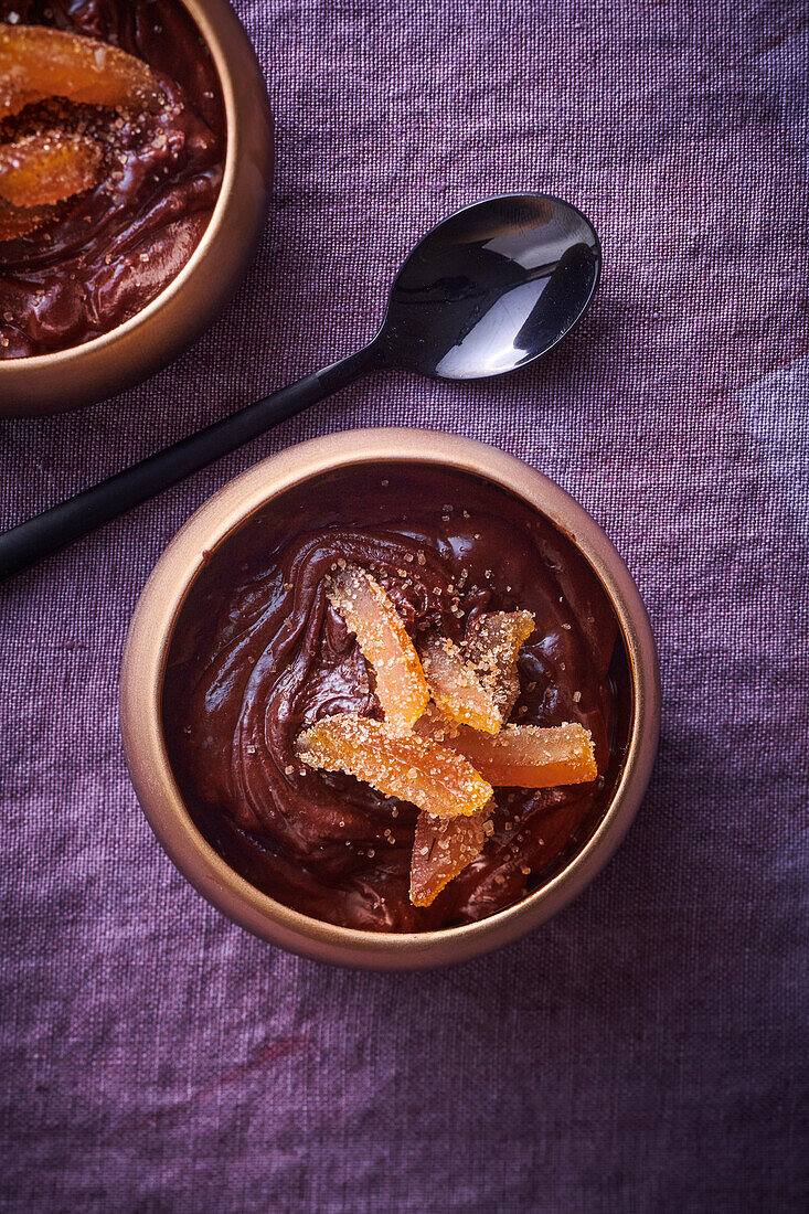 Chocolate mousse with candied orange