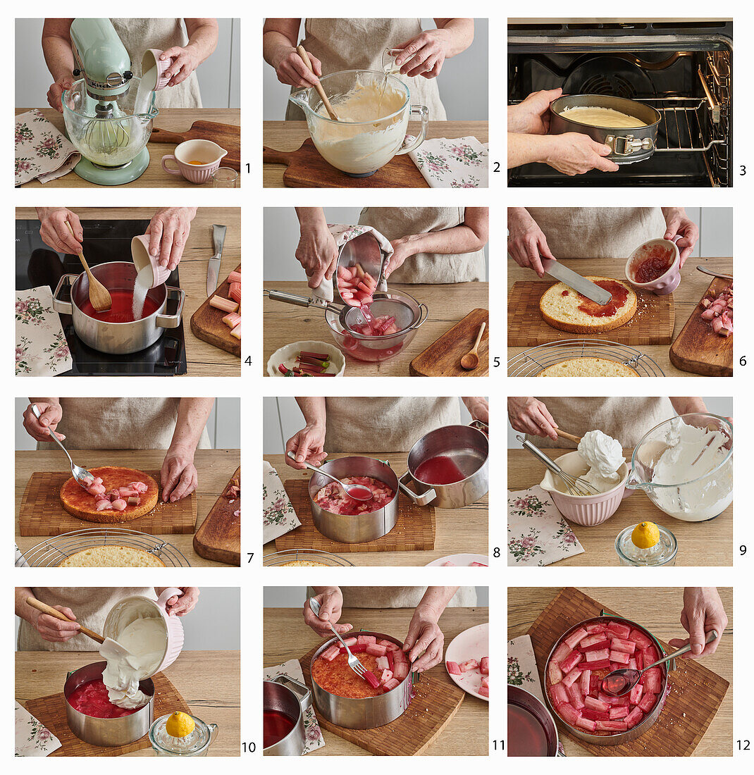 Prepare rhubarb layer cake