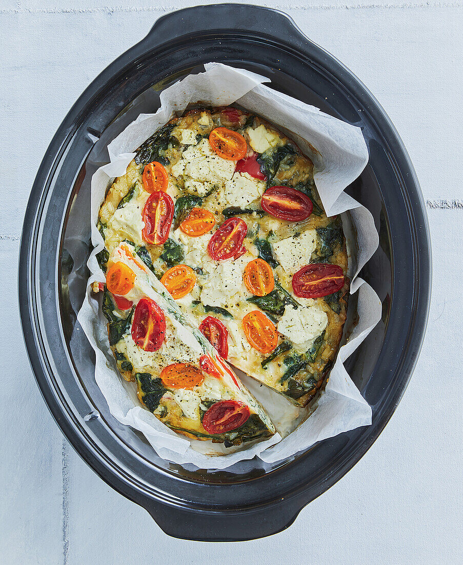 Vegetarische Reis-Frittata aus dem Slow Cooker