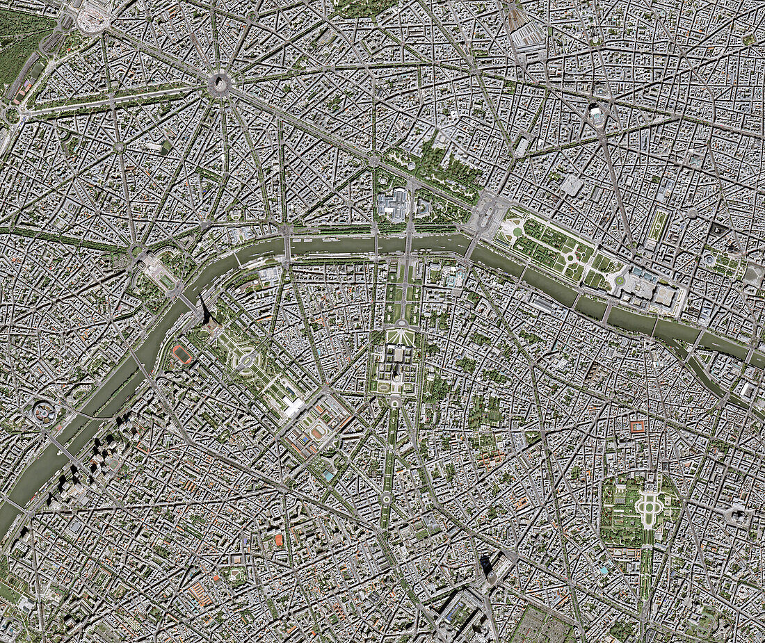 Paris, France, satellite image