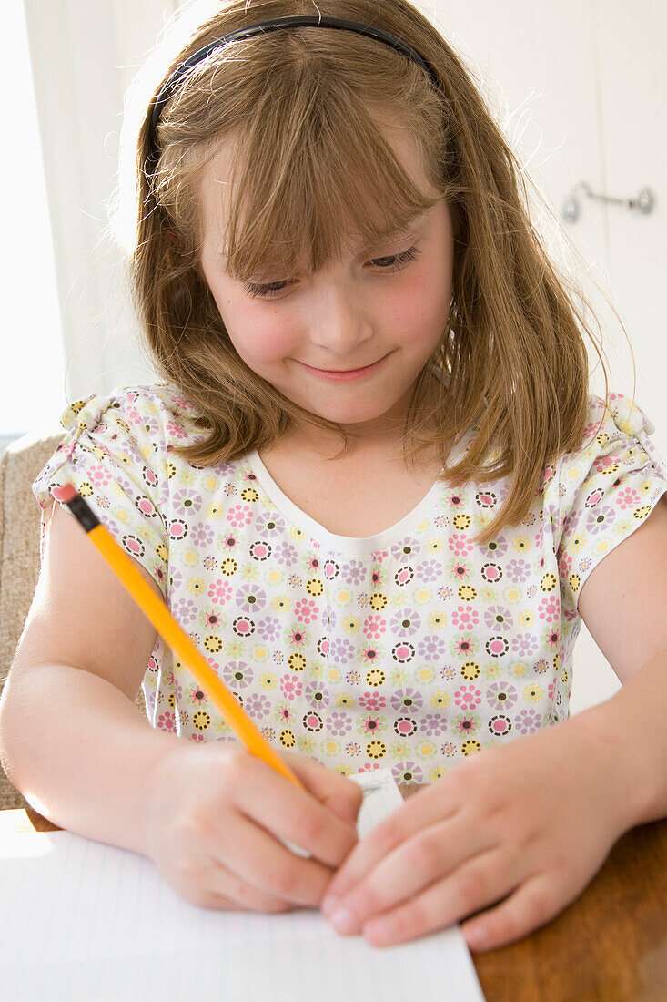 Young Girl Doing Homework