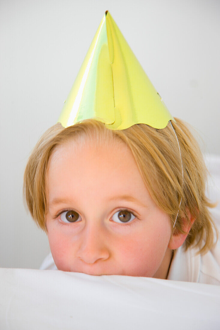 Boy Wearing Party Hat