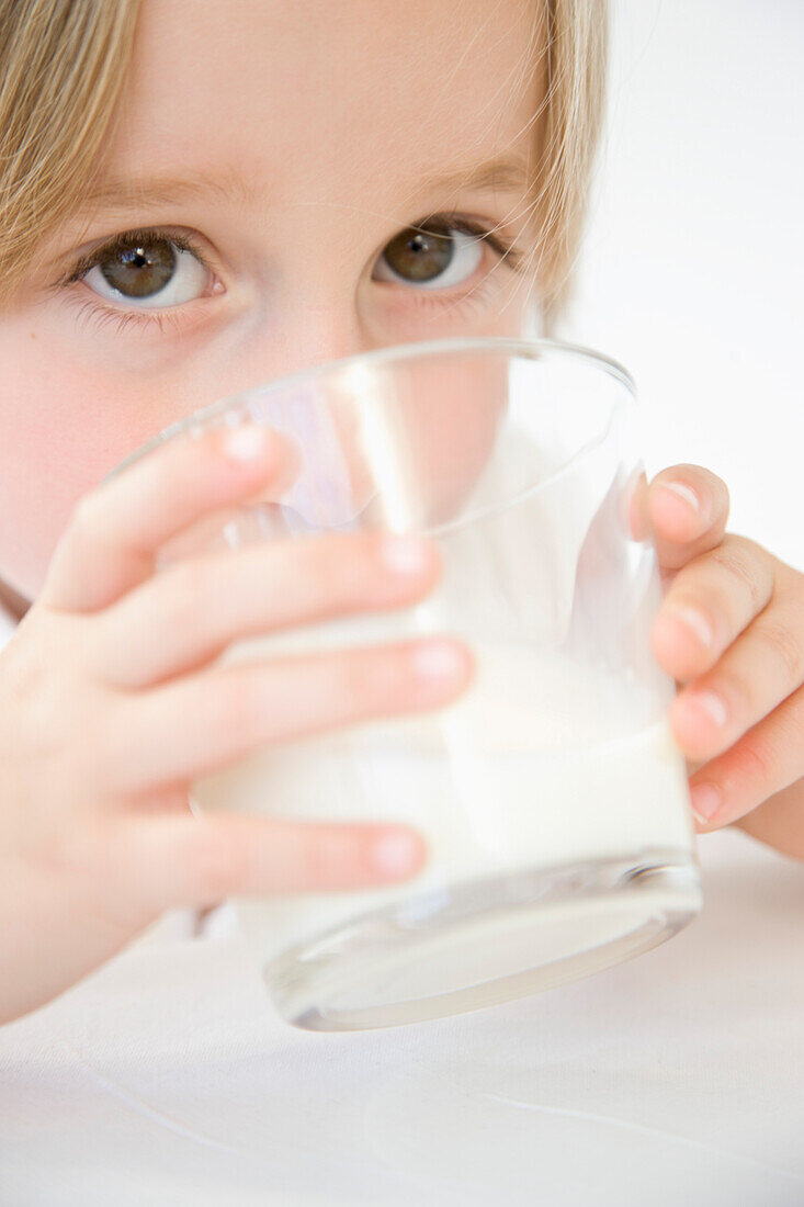 Young Boy Drinking Milk