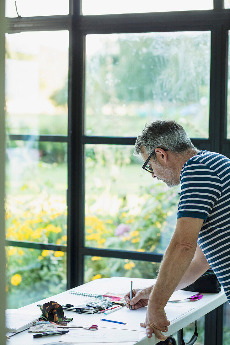 Man Working from his Desk