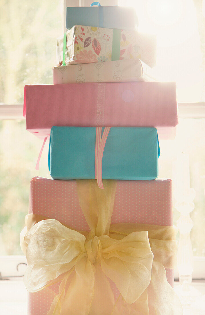 Stack of Wrapped Gift Boxes