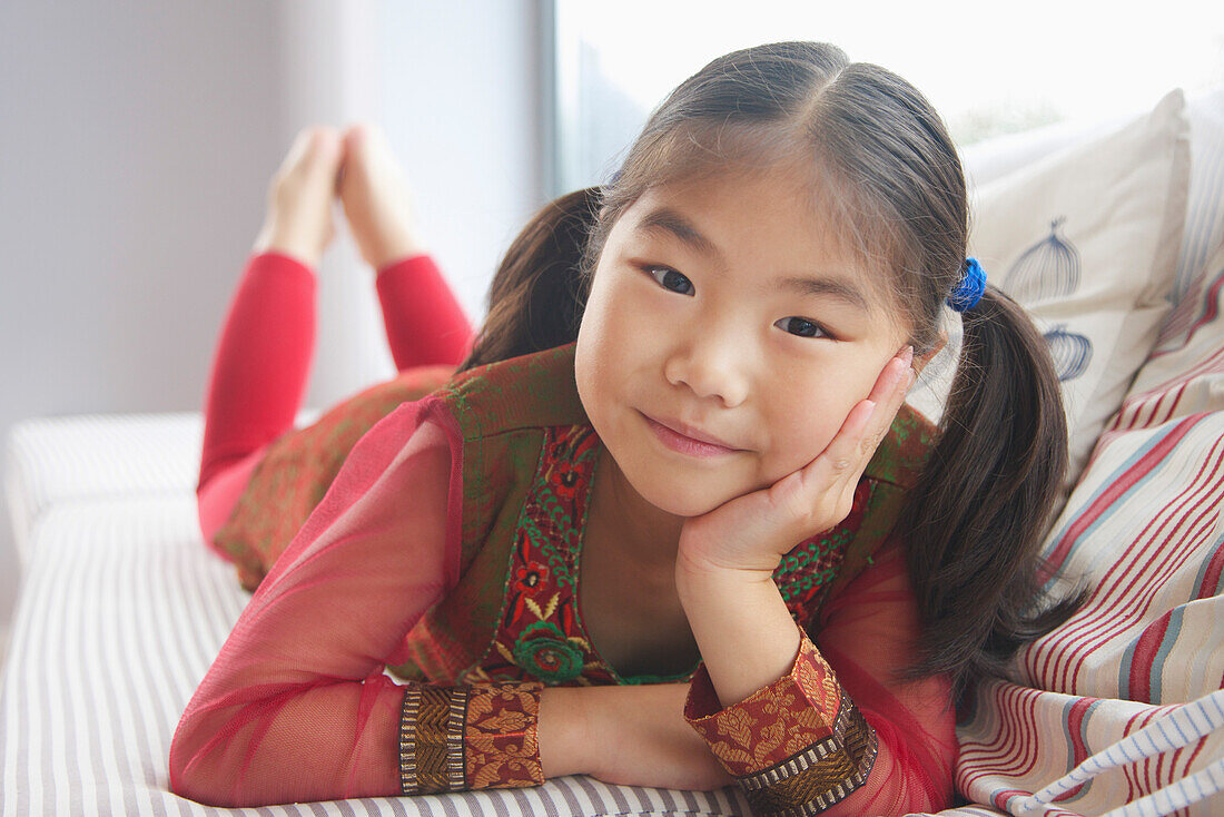 Portrait of Cute Young Girl