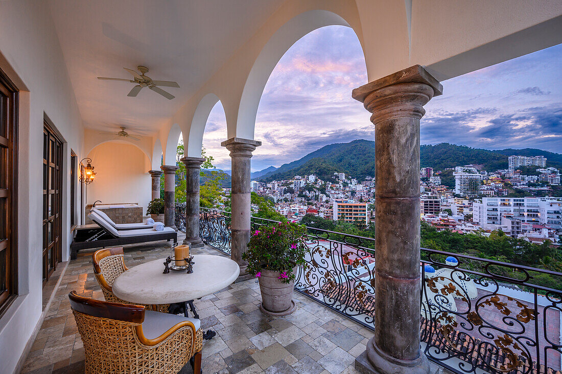 VIPs Room terrraza at Casa Kimberly, a luxury boutique hotel in Puerto Vallarta, Mexico.