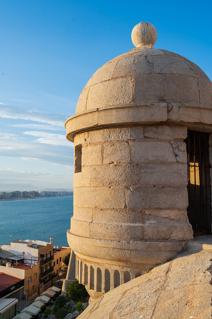 Die Burg Papa Luna in Peñiscola, Castellon, Valencianische Gemeinschaft, Spanien