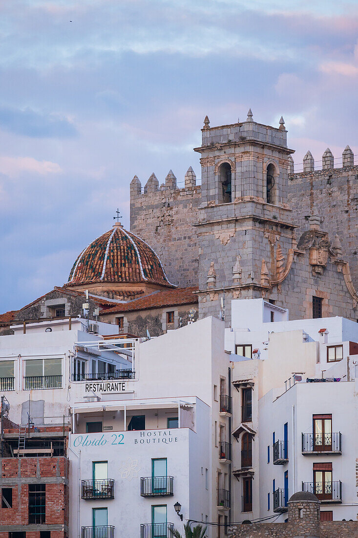 Die Burg Papa Luna in Peñiscola, Castellon, Valencianische Gemeinschaft, Spanien