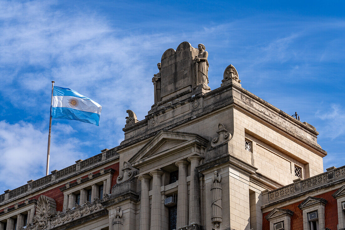 Der Gerichtspalast oder Justizpalast im Stadtteil San Nicolas in Buenos Aires, Argentinien. Hauptsitz der Justiz und des Obersten Gerichtshofs von Argentinien.