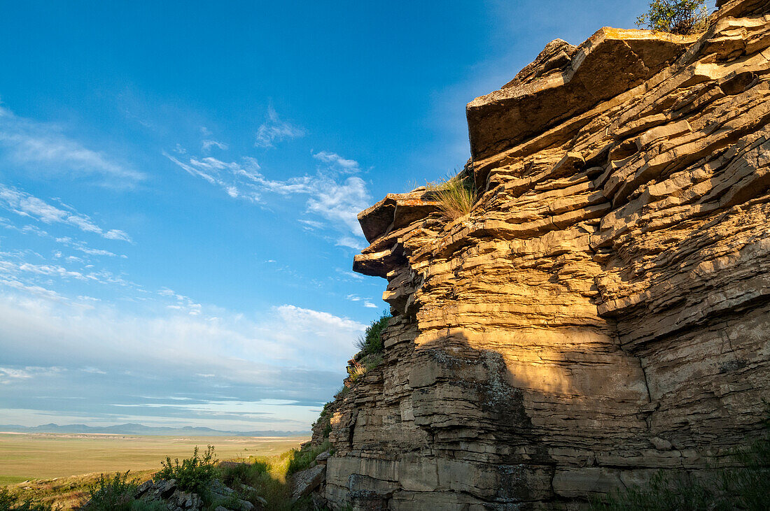 First Peoples Buffalo Jump near Great Falls, Montana, a National Historical Site formerly known as Ulm Pishkun State Park.