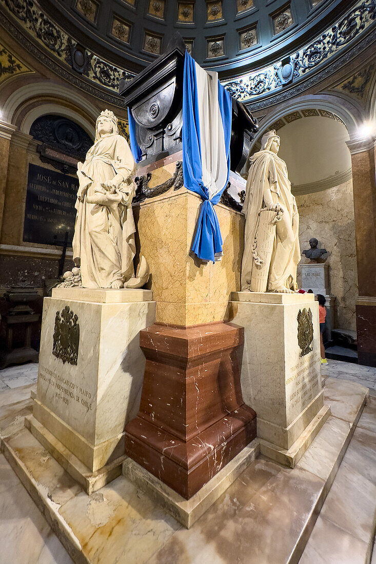 Mausoleum of General Jose de San Martin in the Metropolitan Cathedral, Buenos Aires, Argentina.