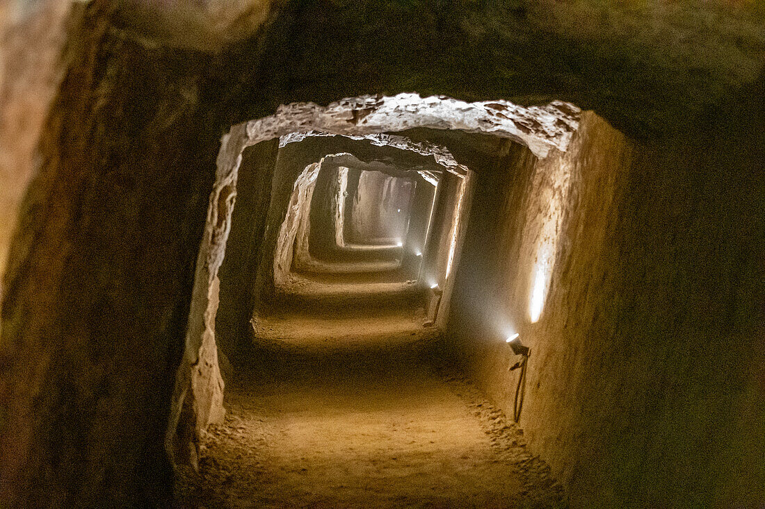 Tour group exploring the Ojuela goldmine.