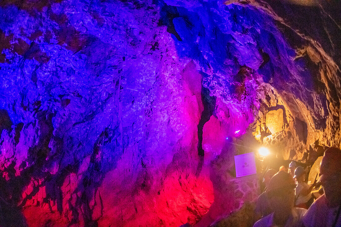 Tour group exploring the Ojuela goldmine.