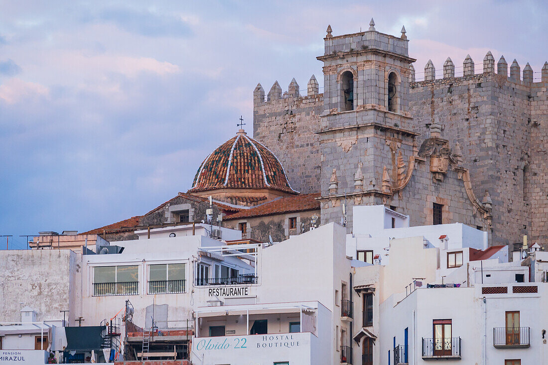 Die Burg Papa Luna in Peñiscola, Castellon, Valencianische Gemeinschaft, Spanien