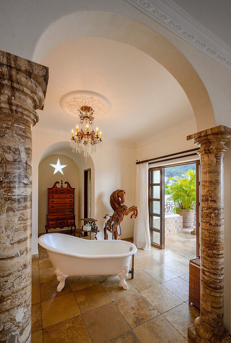 Velvet Suite bathroom in Casa Kimberly, a luxury boutique hotel in Puerto Vallarta, Mexico.