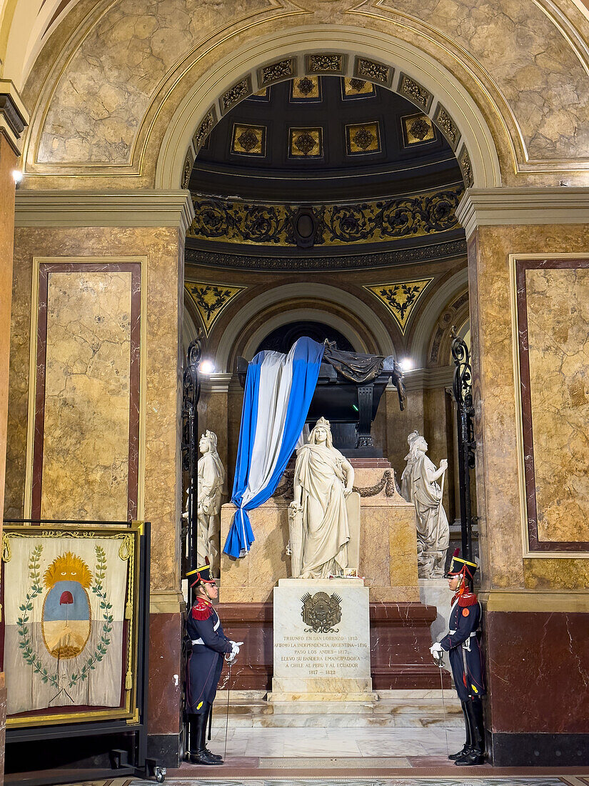 Mausoleum of General Jose de San Martin in the Metropolitan Cathedral, Buenos Aires, Argentina.