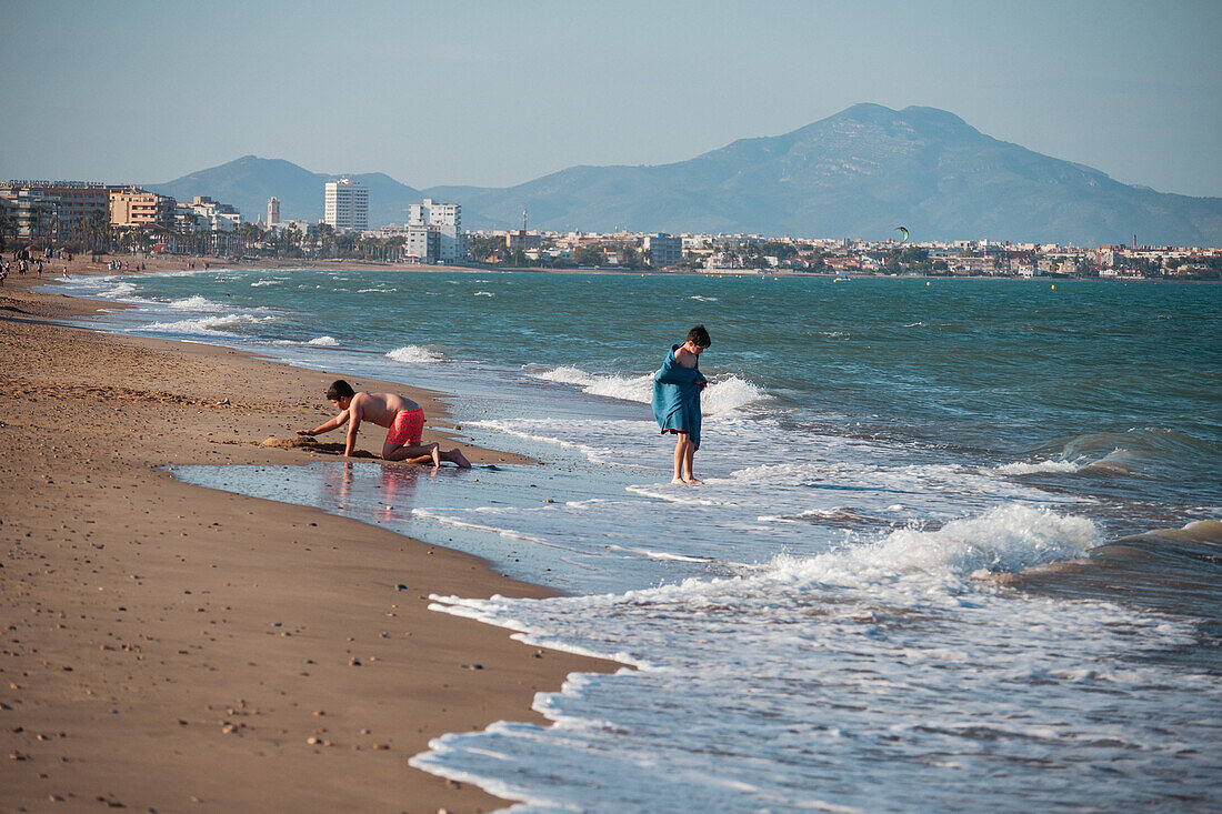 Strand von Peñiscola, Castellon, Valencianische Gemeinschaft, Spanien