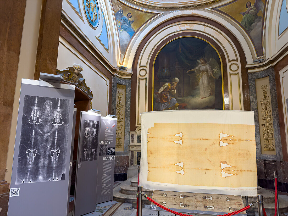 Reproduction of the Shroud of Turin in the San Juan Bautista Chapel in the Metropolitan Cathedral, Buenos Aires, Argentina.