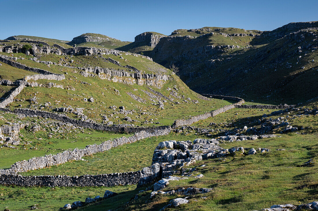 The entrance to Watlowes Dry Valley, near Malham, Yorkshire Dales National Park, Yorkshire, England, United Kingdom, Europe