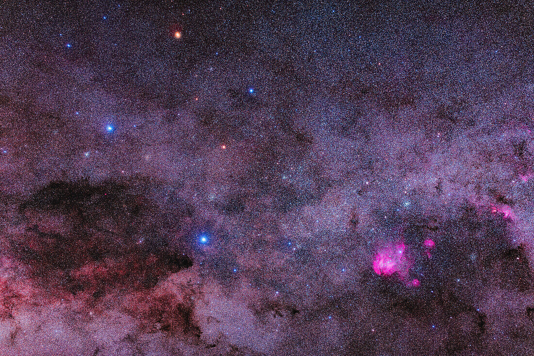 This frames the famous Southern Cross, aka Crux, and the star clusters and nebulas in its vicinity.