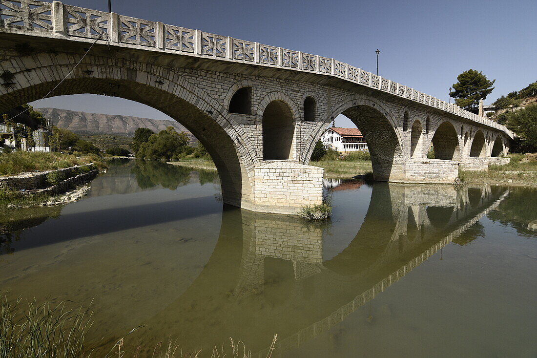 Gorica Bridge in Berat, Albania, Europe