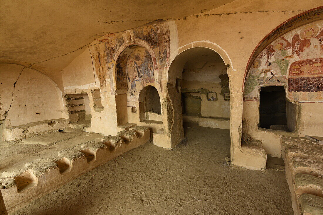 David Gareja, a rock-hewn Georgian Orthodox monastery complex located in the Kakheti region, Georgia, Central Asia, Asia