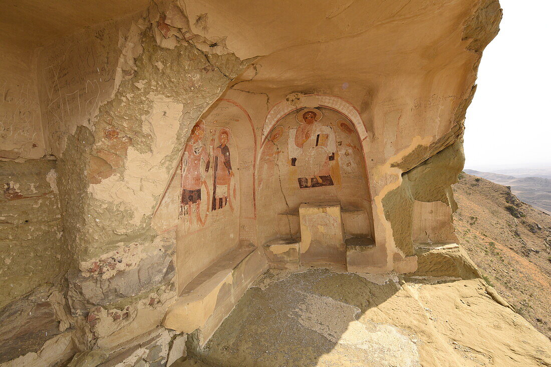 David Gareja, a rock-hewn Georgian Orthodox monastery complex located in the Kakheti region, Georgia, Central Asia, Asia